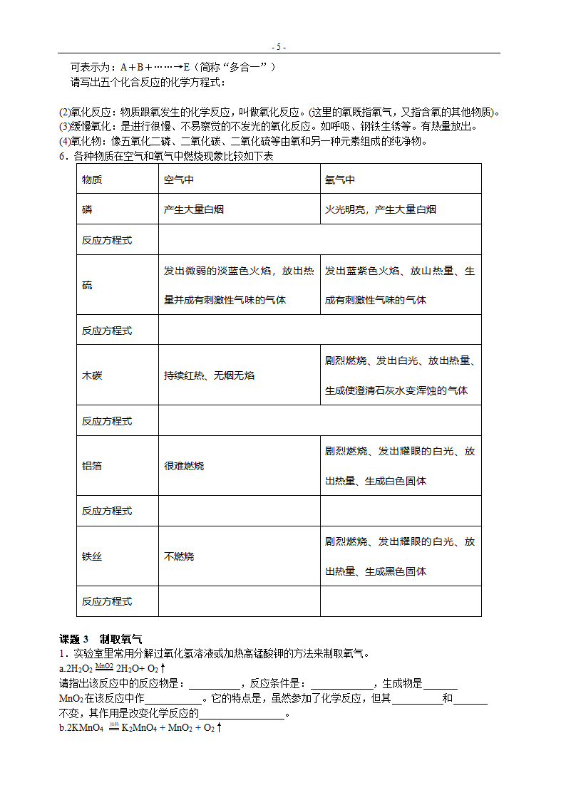 人教版初三化学上期复习学案[上学期].doc第5页