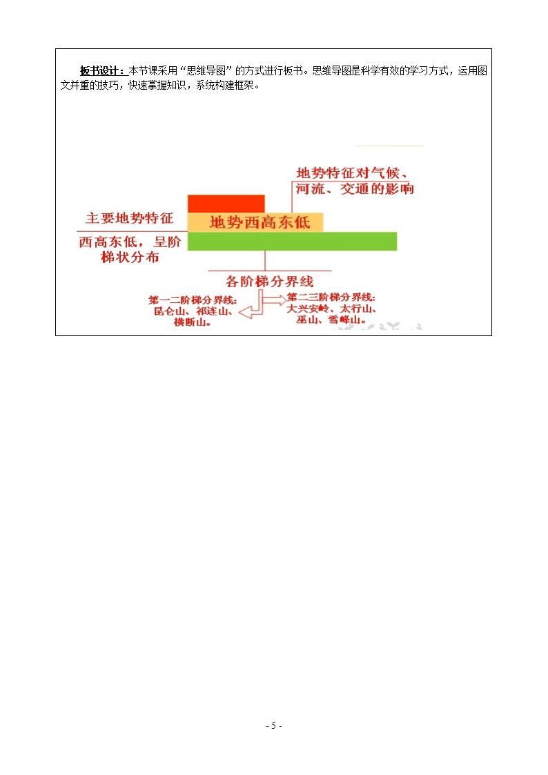 湘教版地理八年级上册第二章 第一节 中国的地形   第三课时 教案（表格式）.doc第5页