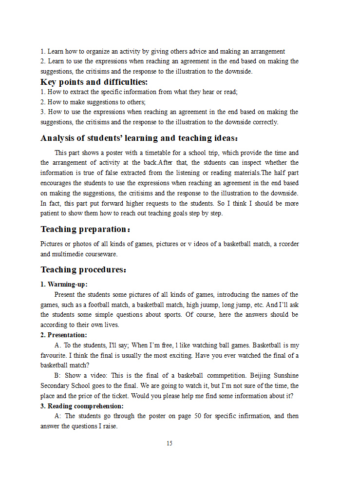 牛津英语8A Unit3教材分析、十课时全套教案.doc第15页