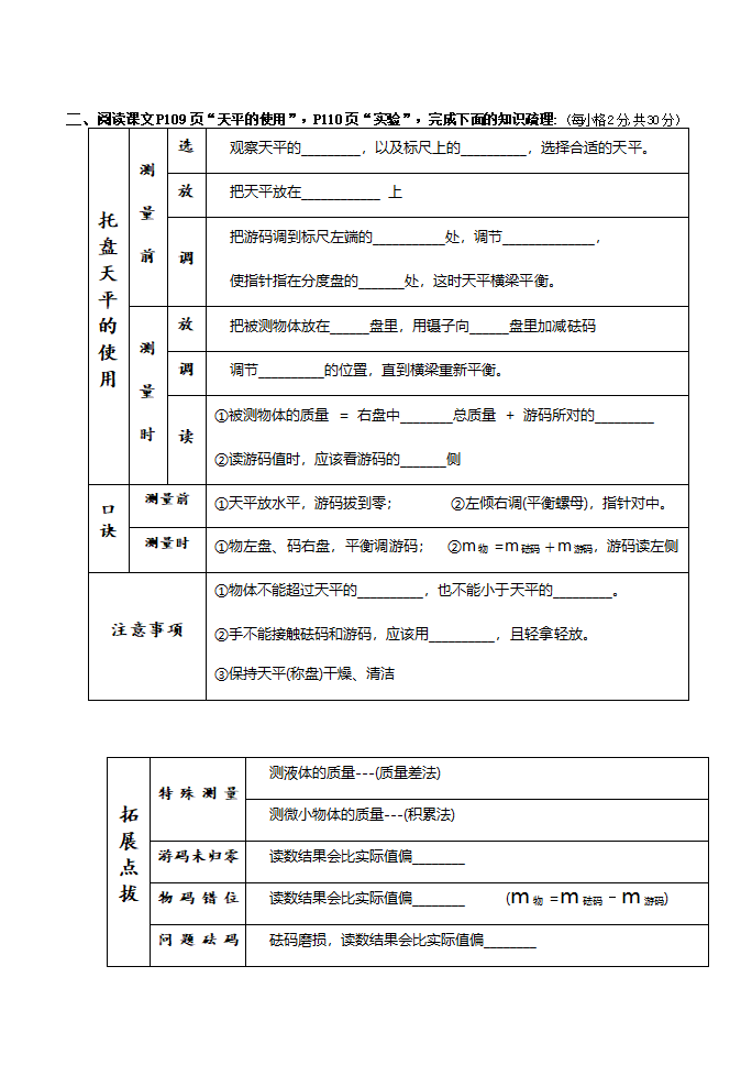 6.1〈质量〉—人教版八年级物理上册导学案（含答案）.doc第2页