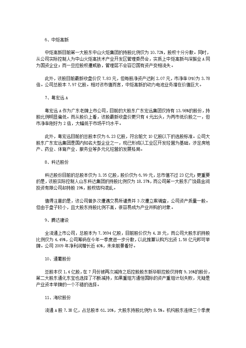 举牌概念10大最具投资价值股第4页