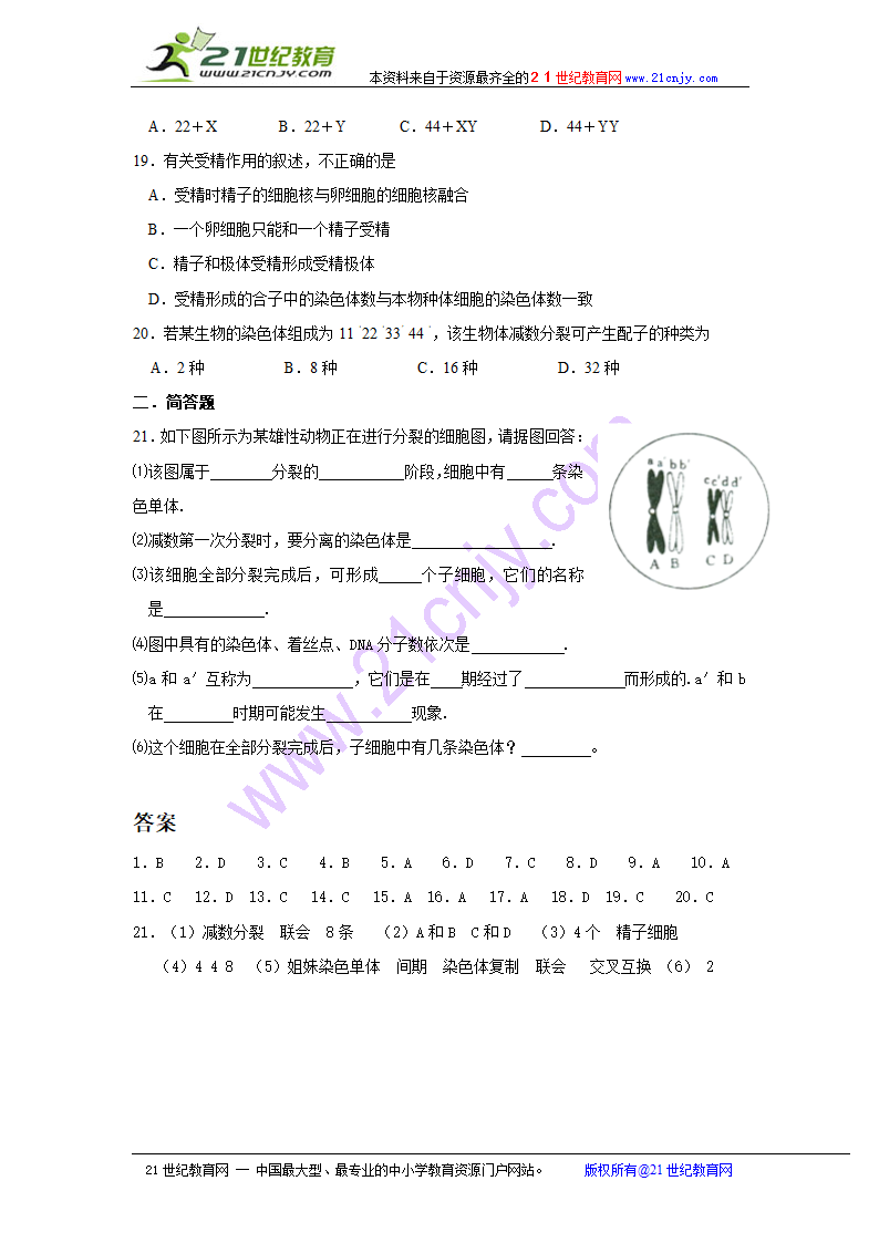 江苏省生物学业水平测试考点总结：基因和染色体的关系.doc第5页