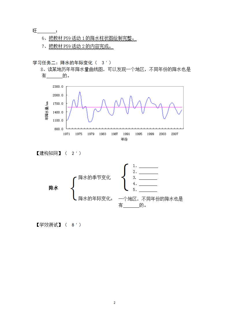 地理新人教版7年级降水的变化与分布.doc第2页