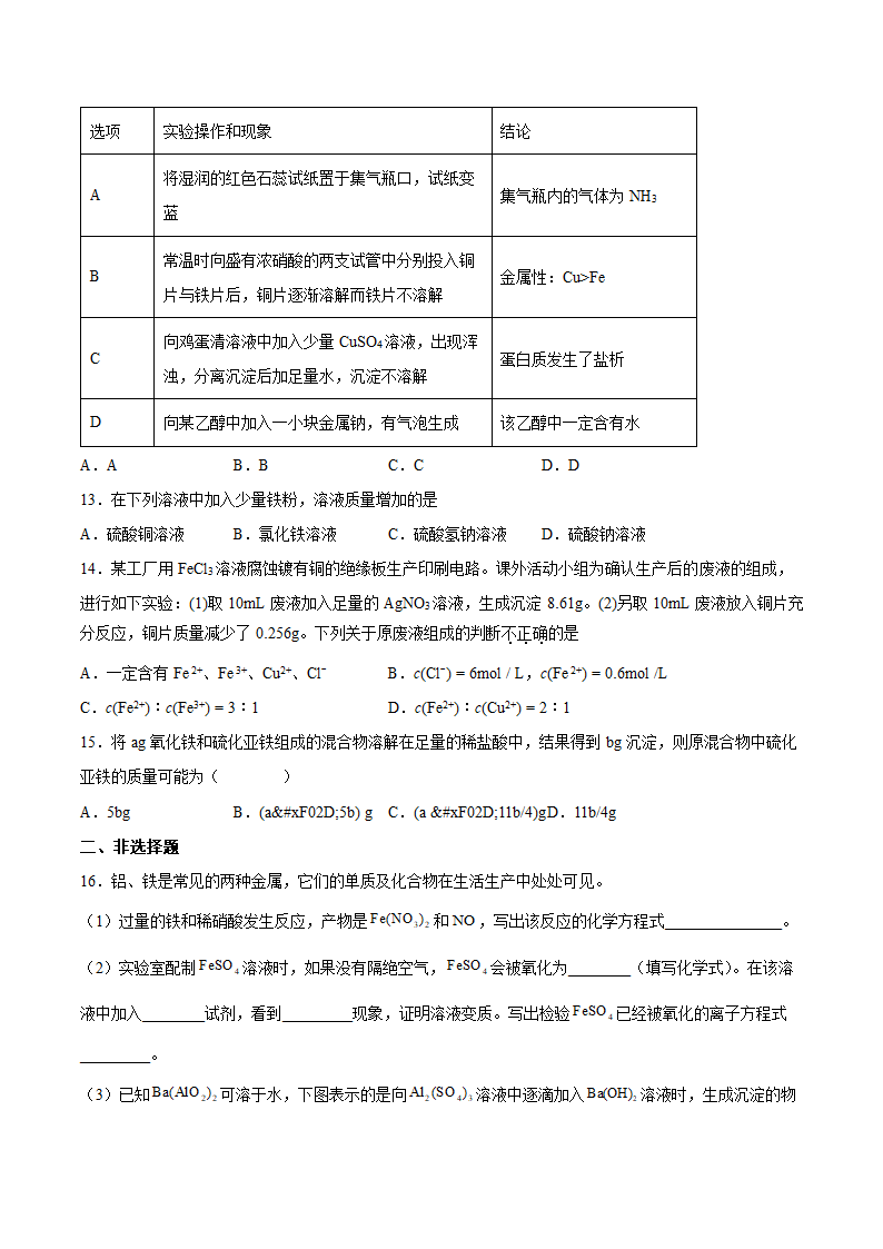 2022届高三化学二轮复习+专题练——铁及其化合物.doc第4页