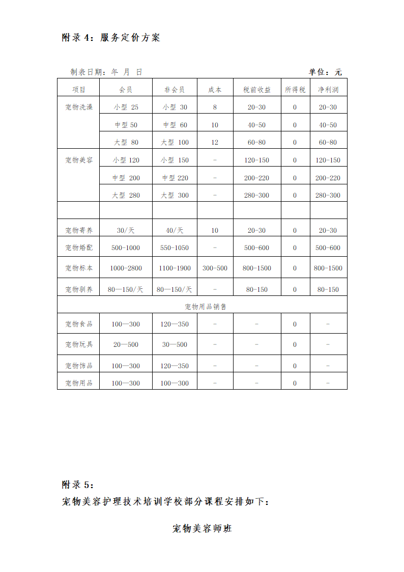 宠物休闲会馆商业计划书.docx第37页