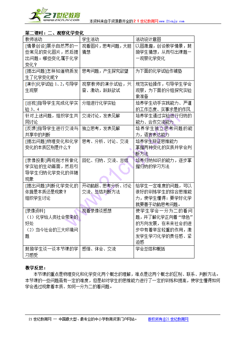 化学：第一单元化学改变了世界单元教案（鲁教版九年级）.doc第3页