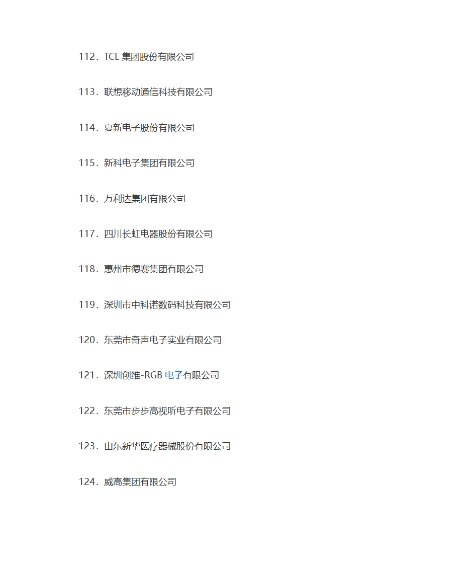 名牌企业名单第11页