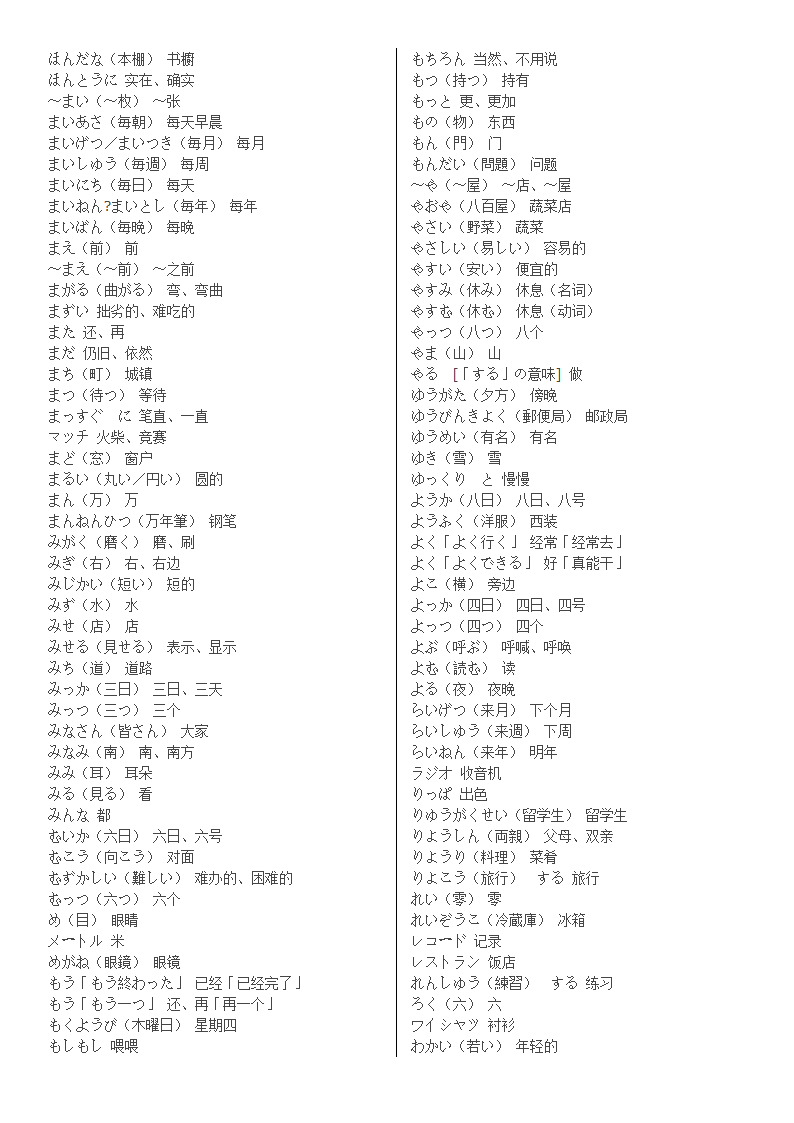 常见日语词汇词汇第7页