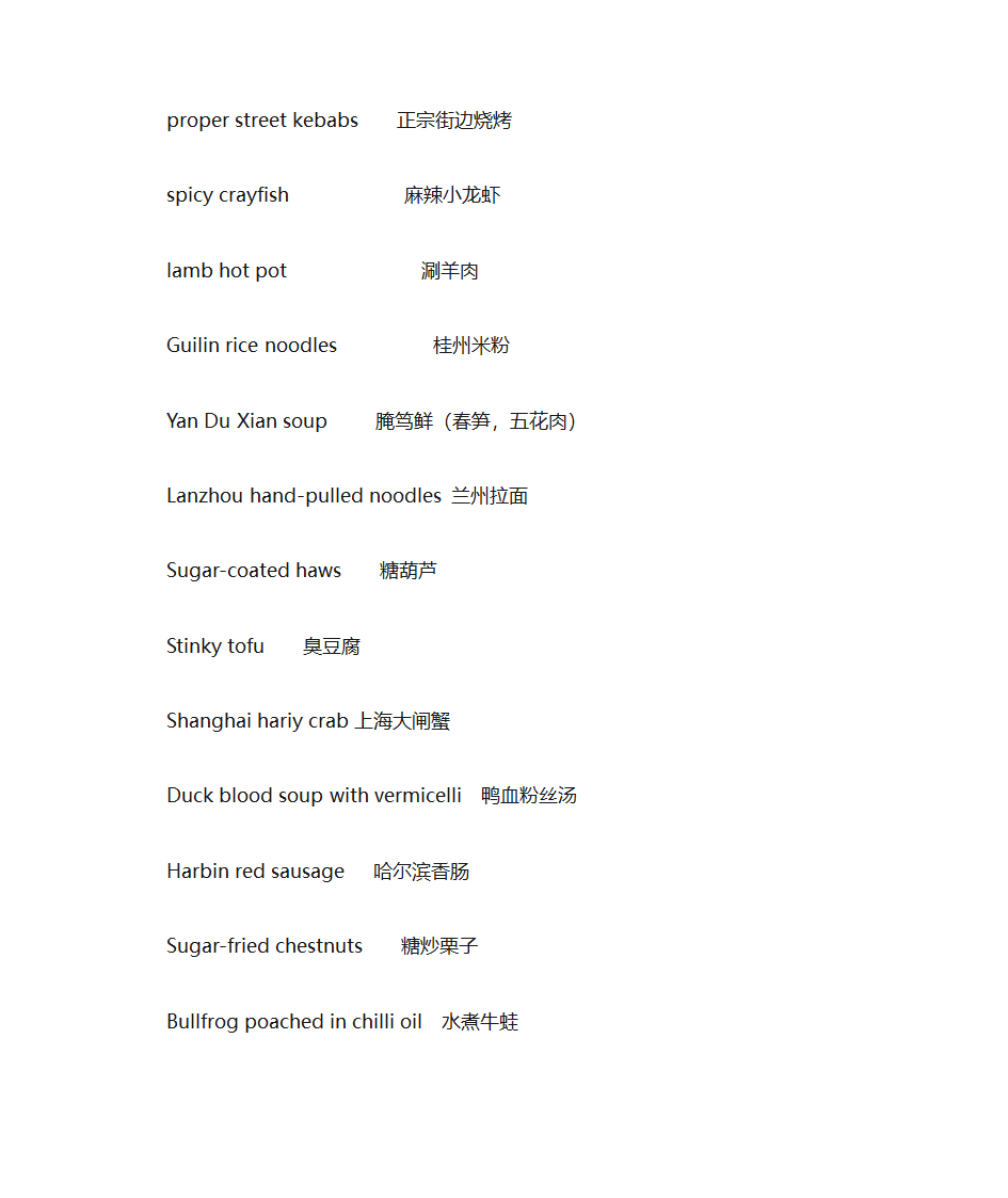 美食词汇第1页