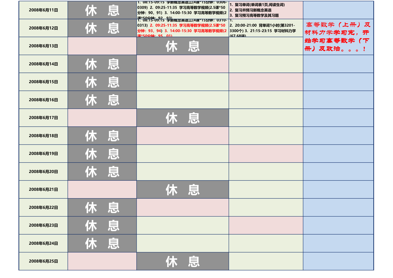 学习计划表第5页