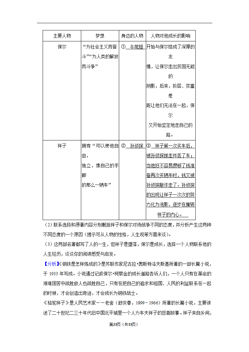 2023年中考语文复习新题速递之名著阅读训练（含答案与解析）.doc第23页