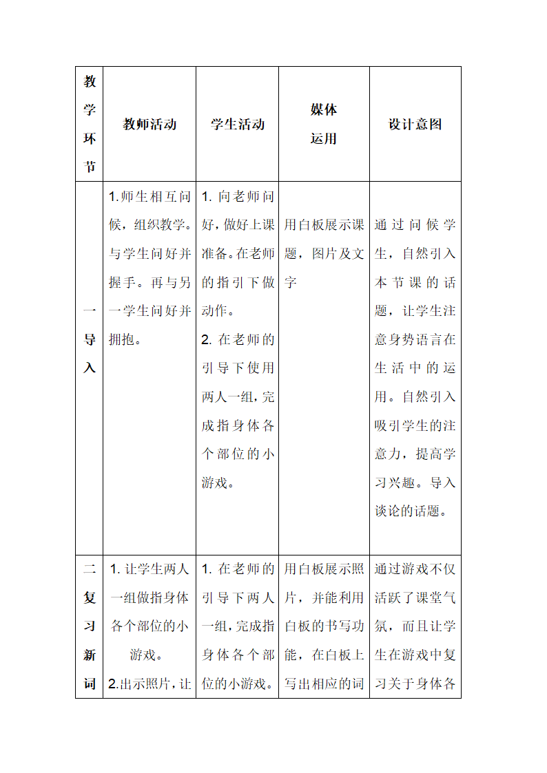 外研版英语七年级下Module 11 Body language Unit 3 Language in use教案（1课时）.doc第3页