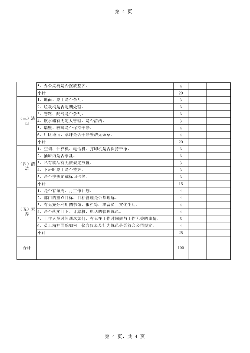 5S检查表第4页