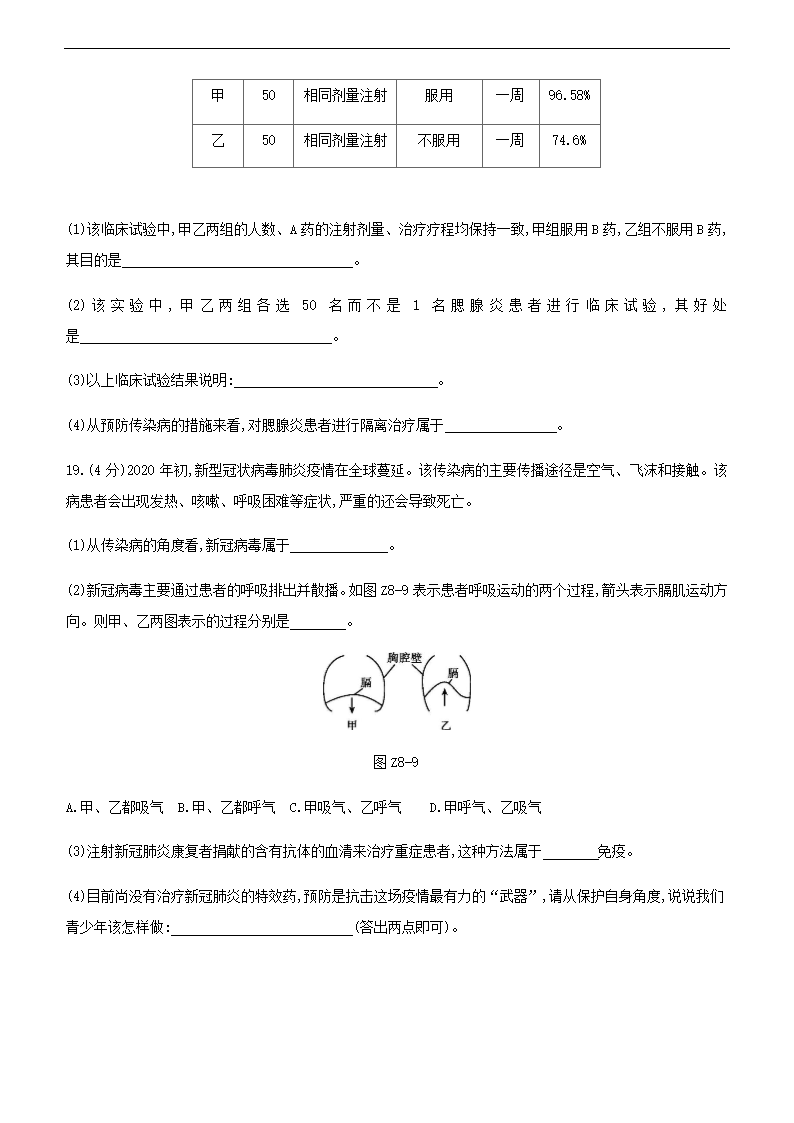 2021年江苏中考生物总复习综合训练(八) （word版 含答案）.doc第6页