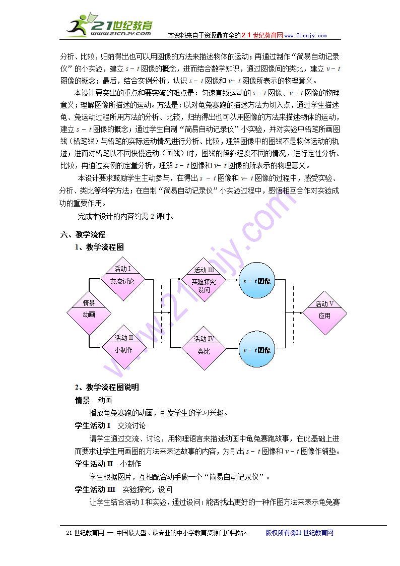 物理上海地区优秀教案：第1章 2 匀速直线运动的图像.doc第2页