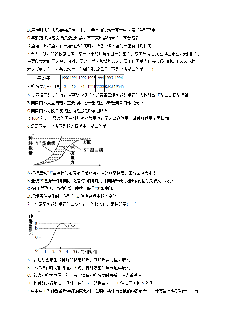 种群及其动态 练习——2023届高考生物一轮复习（含解析）.doc第3页