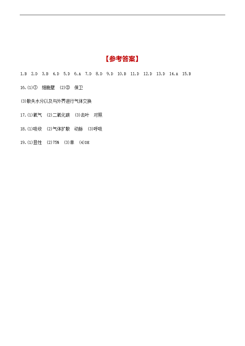 2021年江苏中考生物总复习综合训练(六) （word版 含答案）.doc第6页