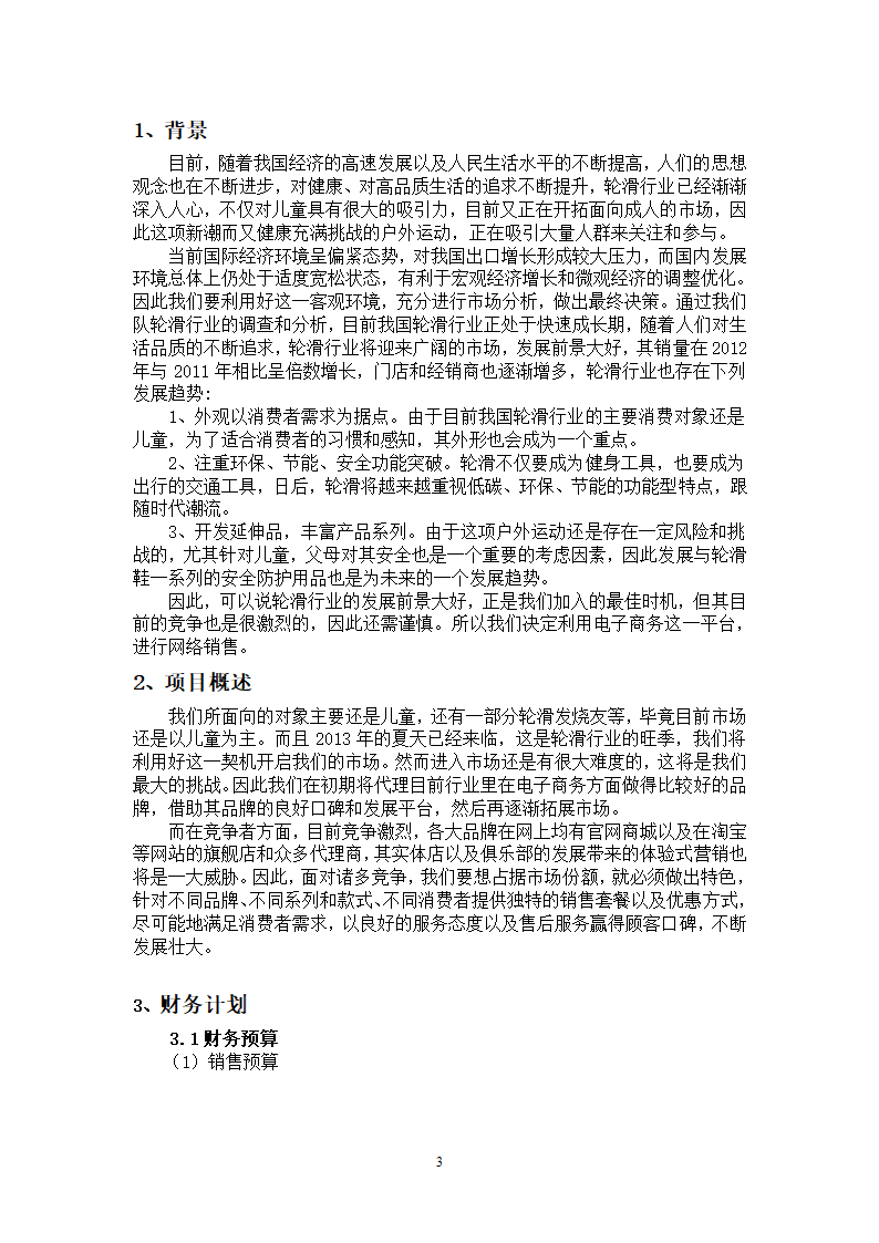 财务计划书第3页