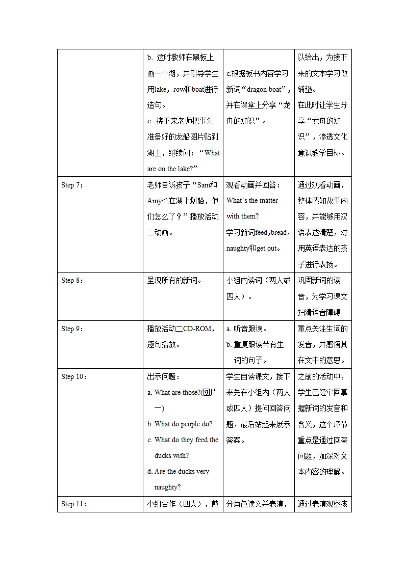 外研版英语（一年级起点）三年级上册 Module 3 表格式教学设计.doc第3页