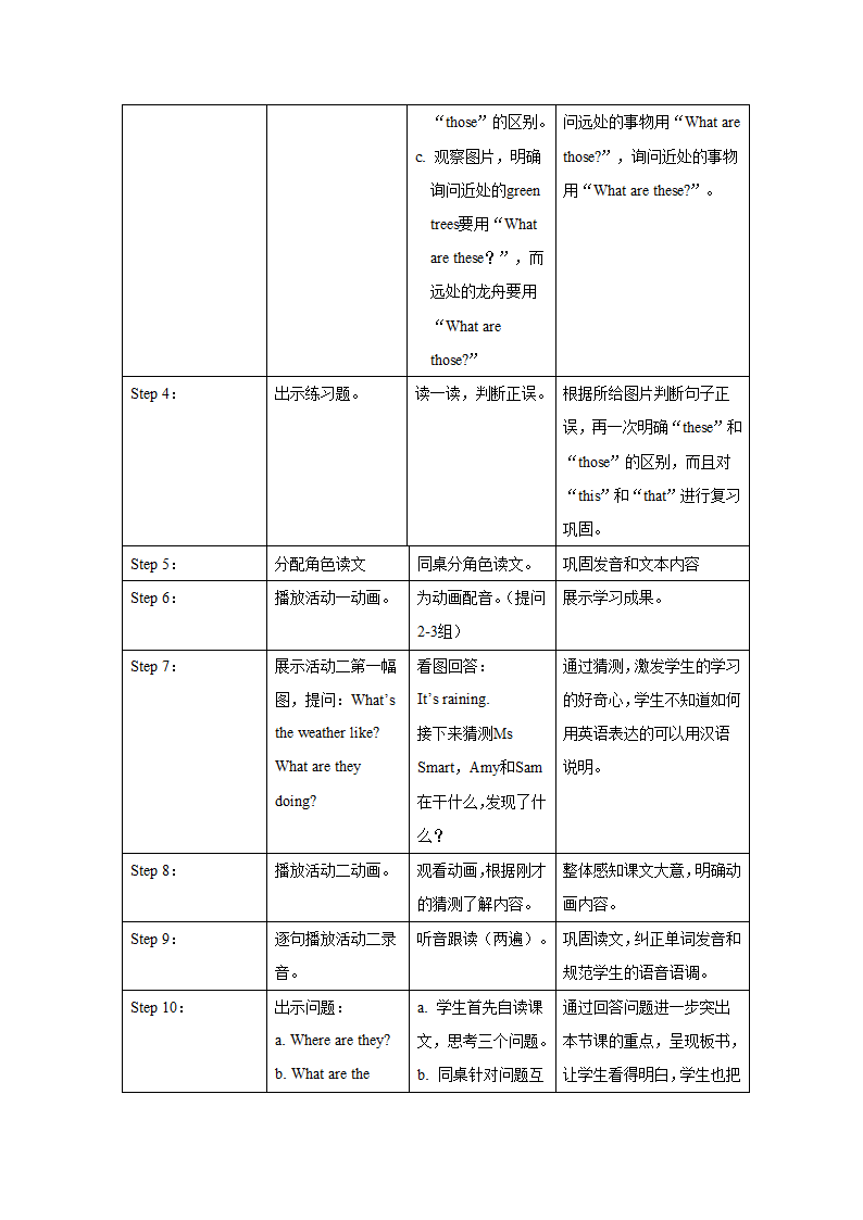 外研版英语（一年级起点）三年级上册 Module 3 表格式教学设计.doc第6页