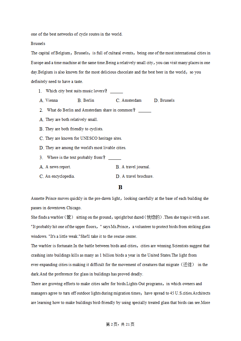 2022-2023学年浙江省宁波市九校高一（上）期末英语试卷（含解析）.doc第2页