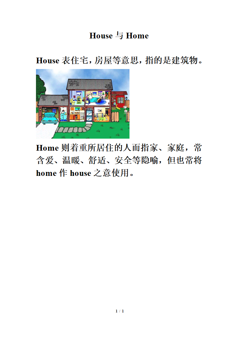 英语漫谈：House与Home.doc第1页