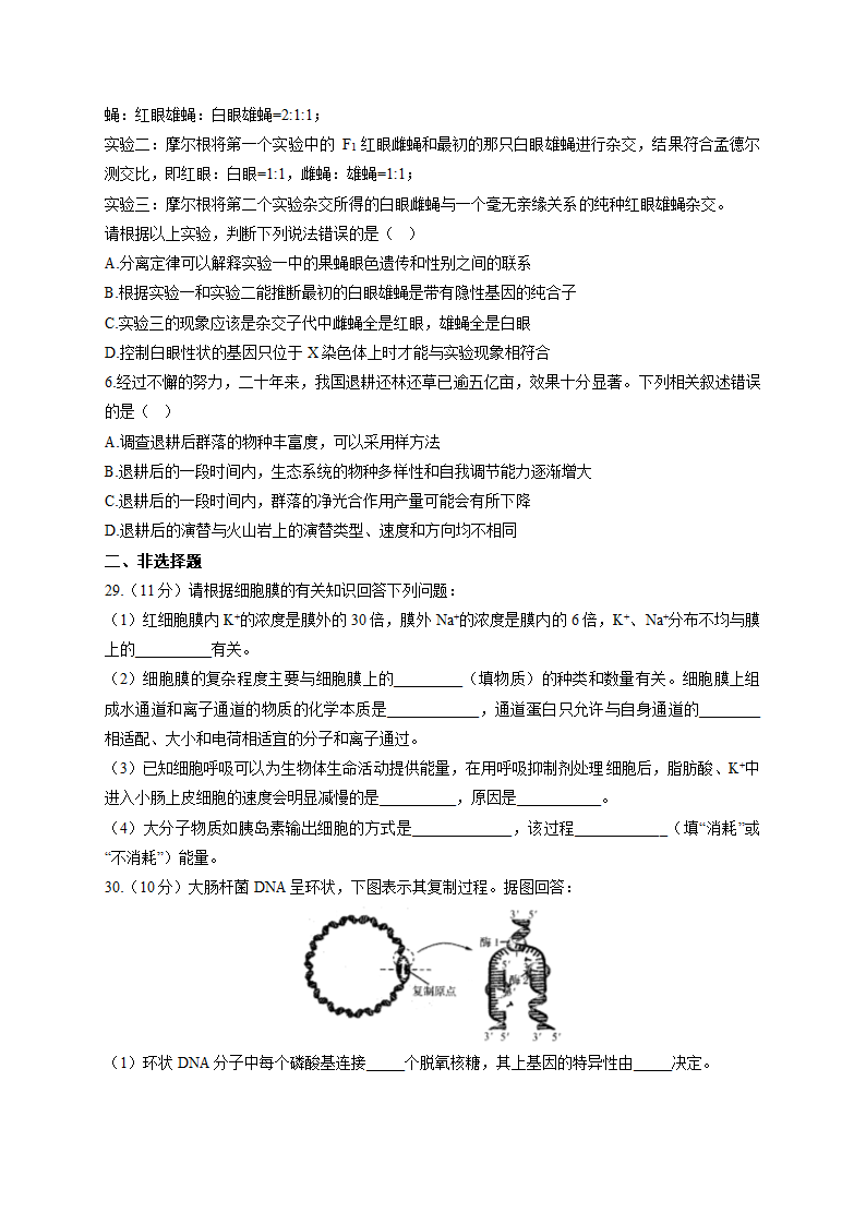 2022届高考生物模拟演练卷 全国甲卷（word版有答案）.doc第2页