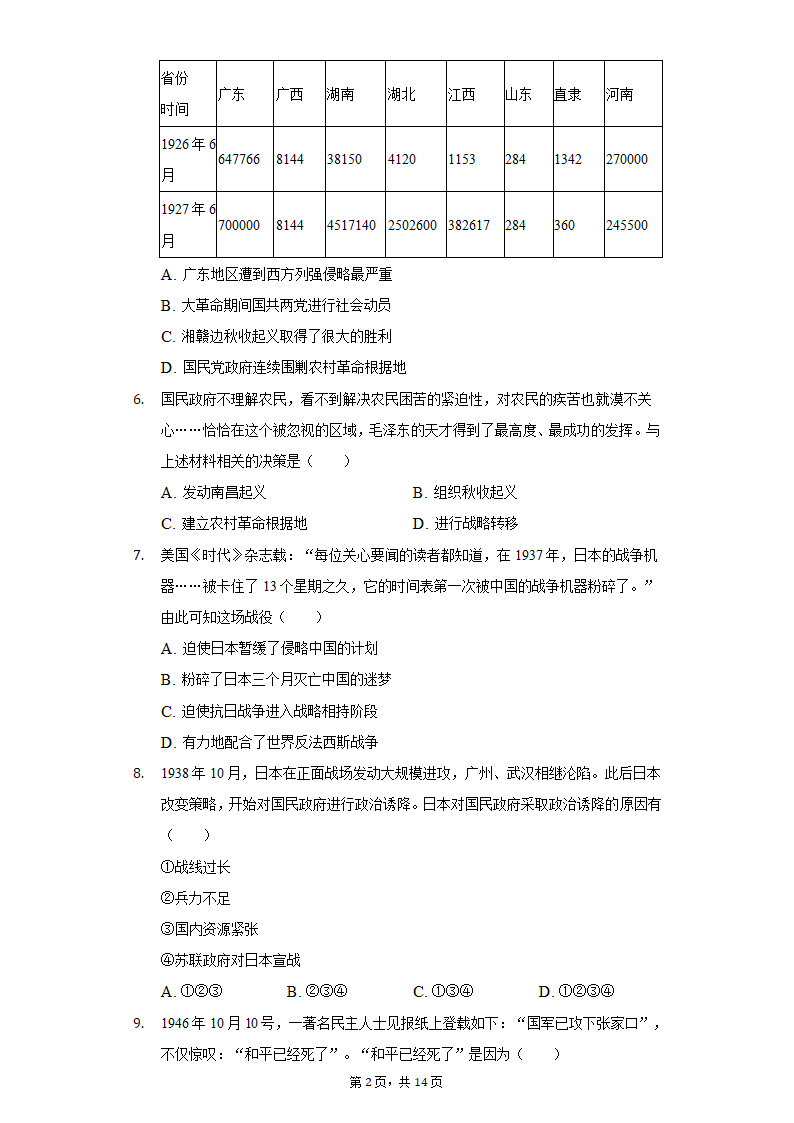 2020-2021学年陕西省西安市阎良区八年级（上）期末历史试卷（含解析）.doc第2页