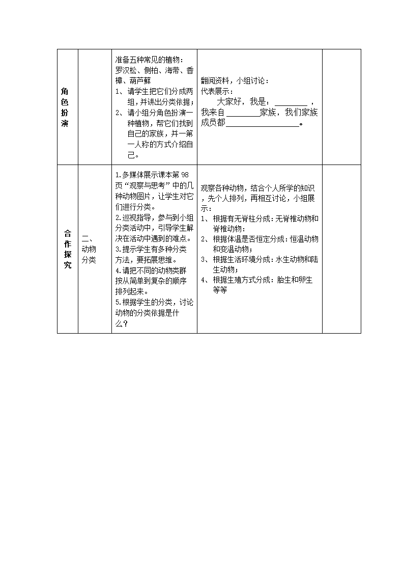 人教版初中生物八年级上册6.1.1 尝试对生物进行分类  教案.doc第3页