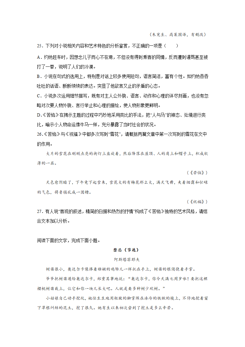 高考语文文学类分类训练：外国小说（含答案）.doc第24页