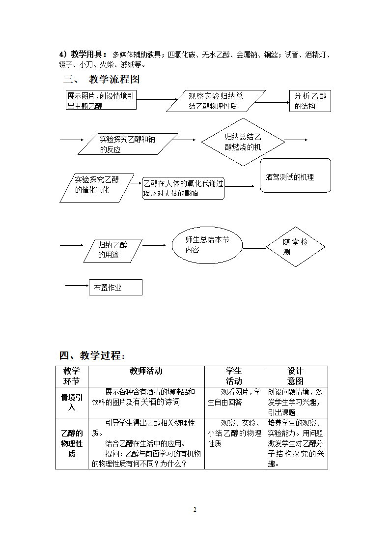 沪科版高中化学高二下册-12.1 杜康酿酒话乙醇—乙醇 教案.doc第2页