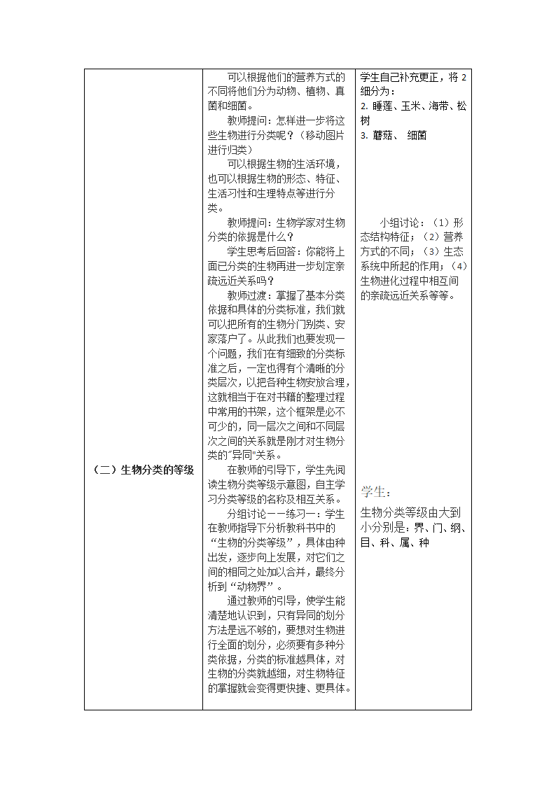 苏教版初中生物八年级上册5.14.4 生物的分类 教案.doc第2页