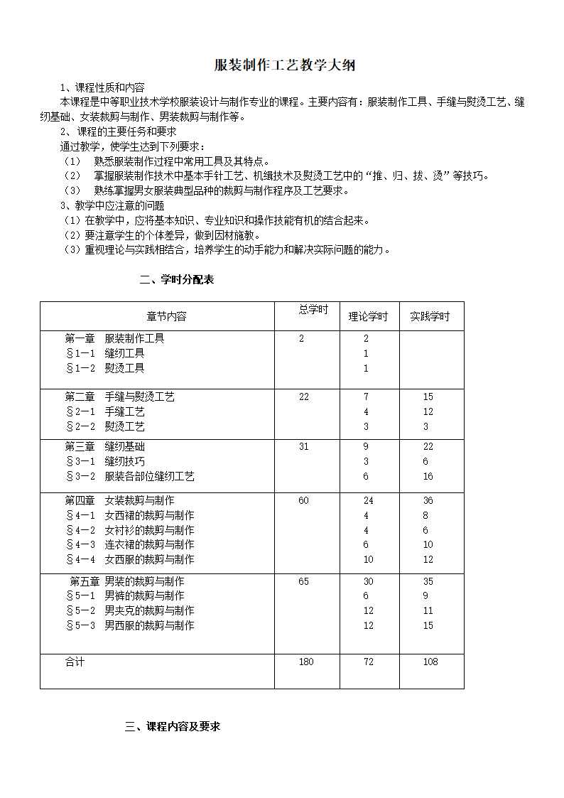 服装制作工艺教学大纲.doc第1页