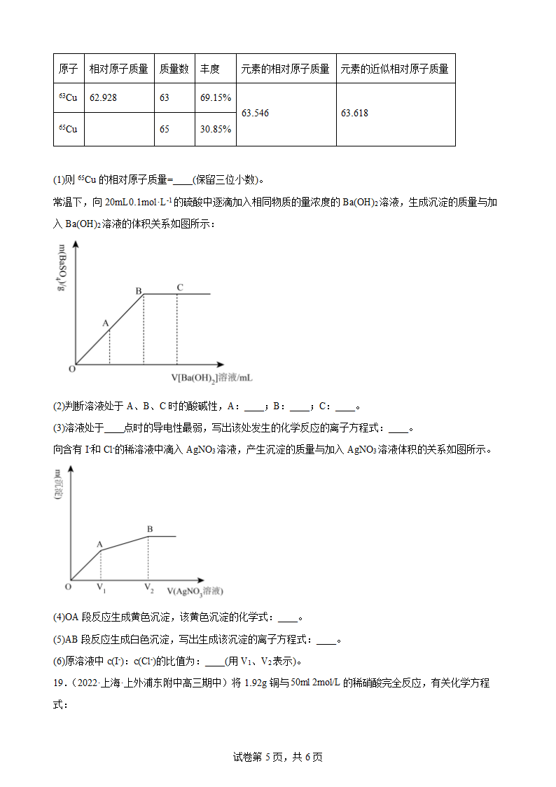 2023届高考化学一轮复习：化学计量（Word含答案）.doc第5页