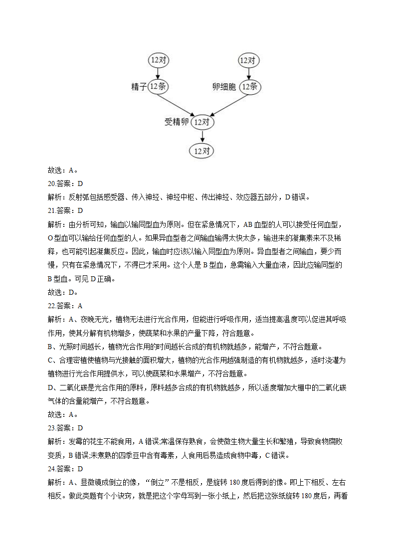 2022届中考生物全优模拟卷 陕西专版（word版，含解析）.doc第12页