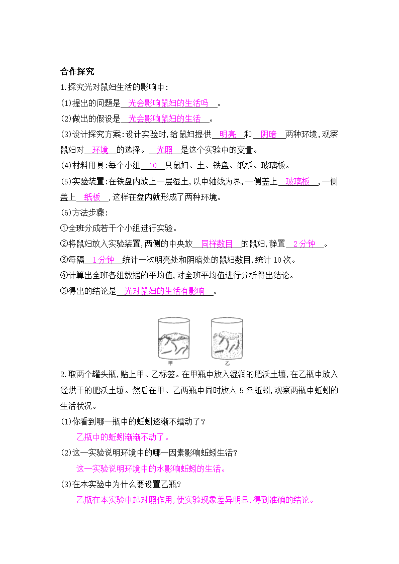 7.1.1 非生物因素对生物的影响 导学案（含答案）.doc第2页