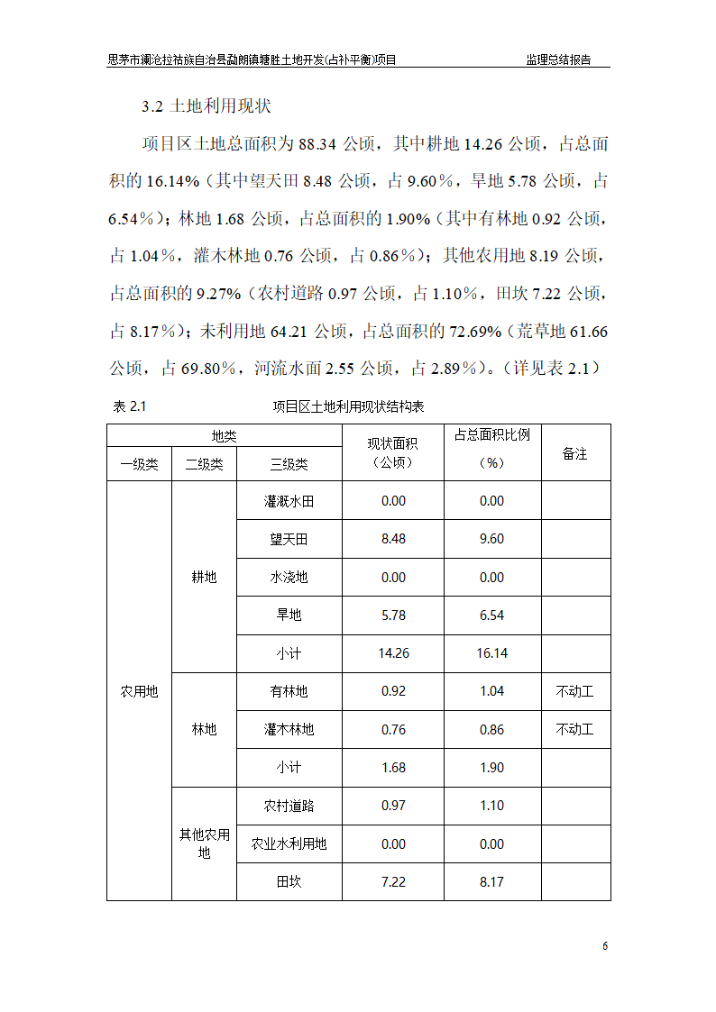 塘胜土地开发占补平衡项目监理总结报告.doc第6页