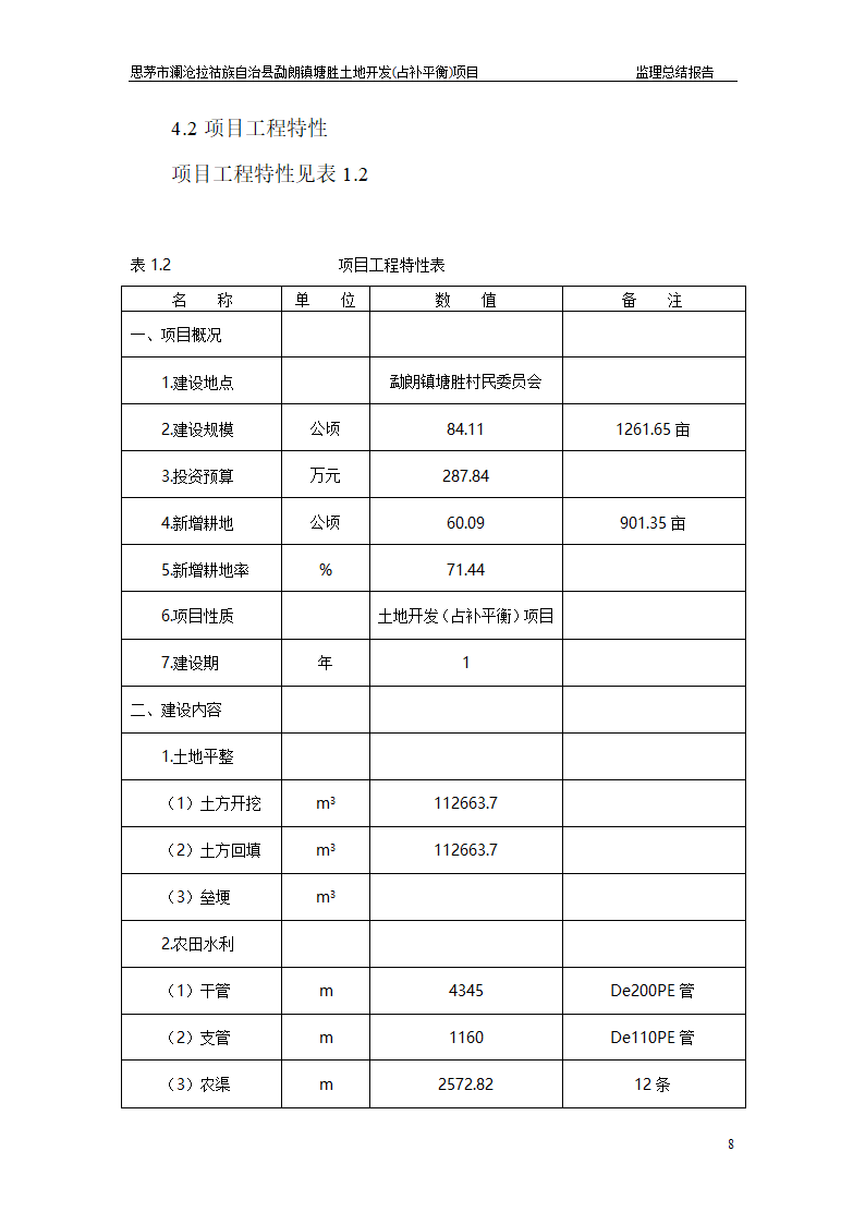 塘胜土地开发占补平衡项目监理总结报告.doc第8页