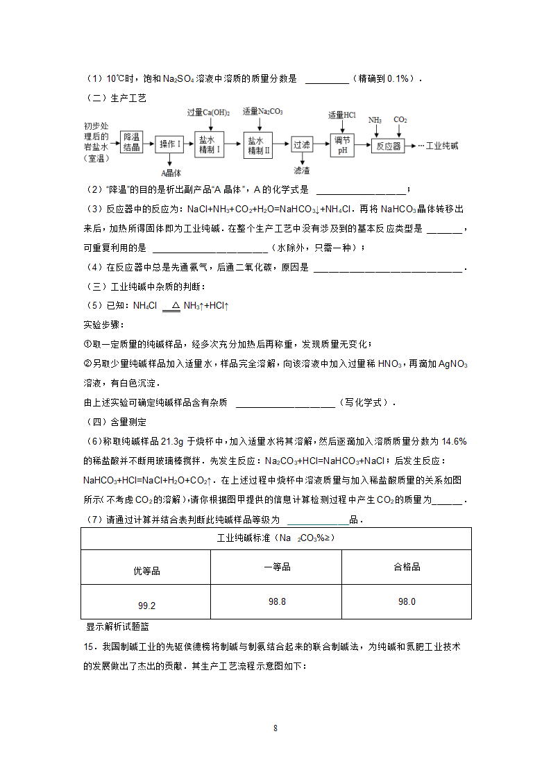 海水制碱练习第8页