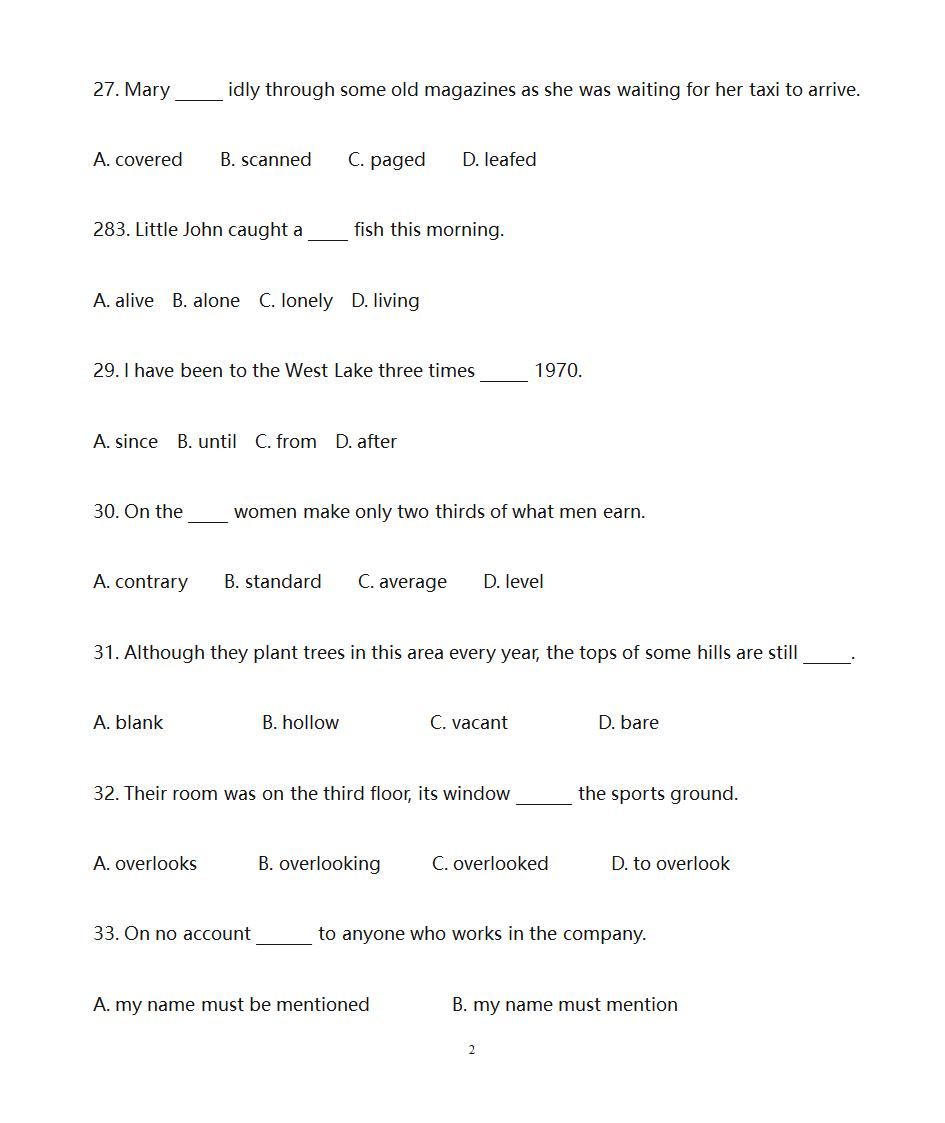 英语密押题第2页