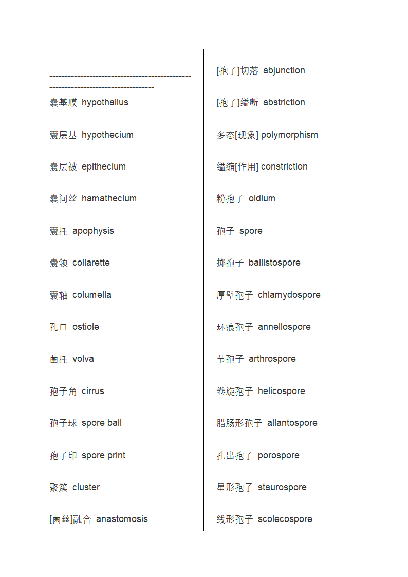 生物中英词汇第7页