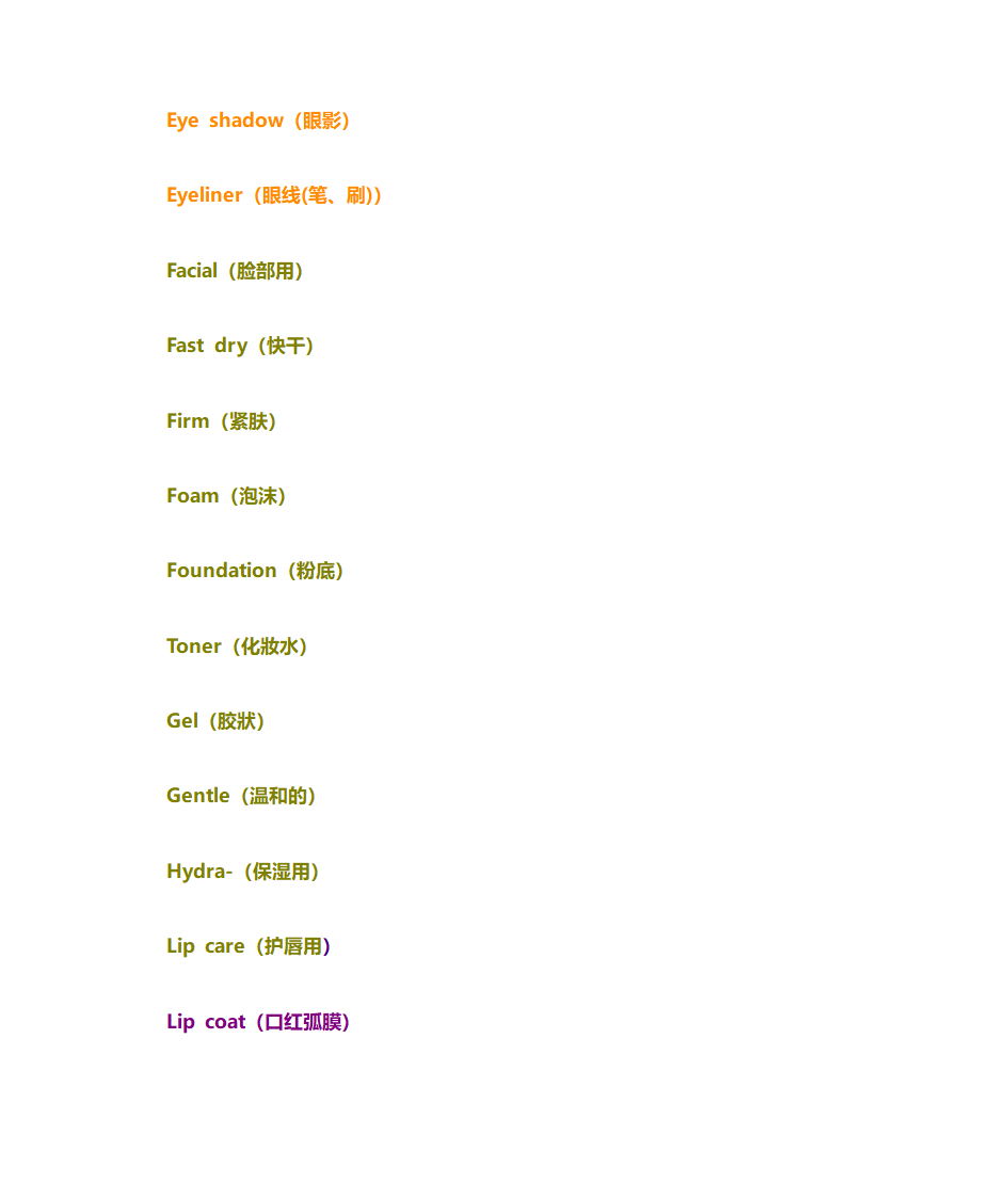 生活用品的单词第17页