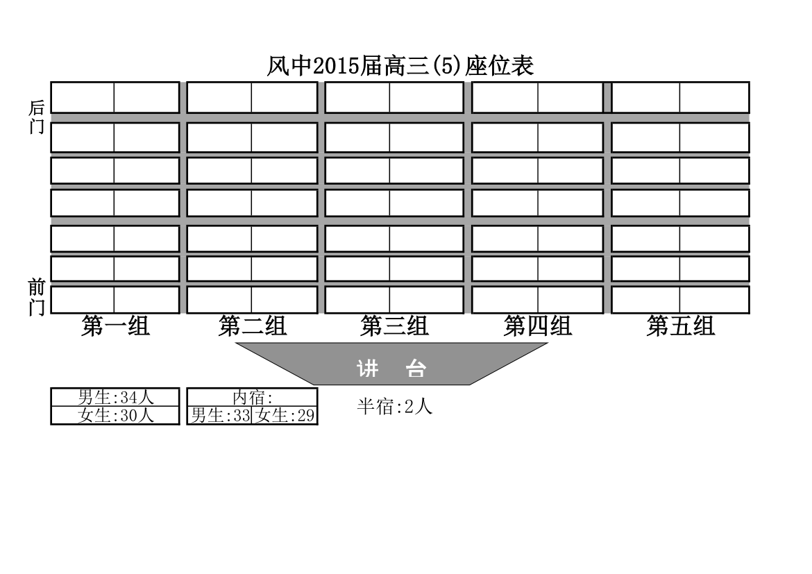 座位表模板第1页