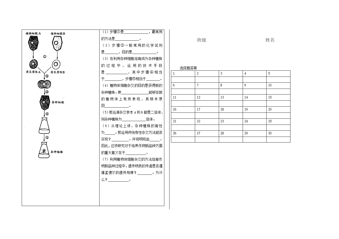 基因工程与细胞工程检测题第4页