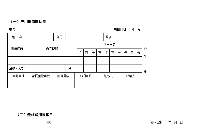 费用报销单
