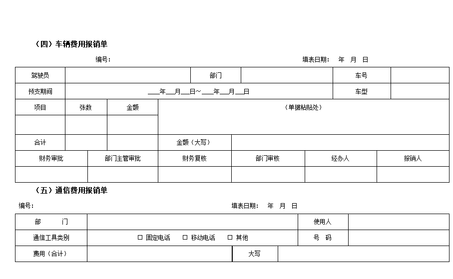 费用报销单第4页