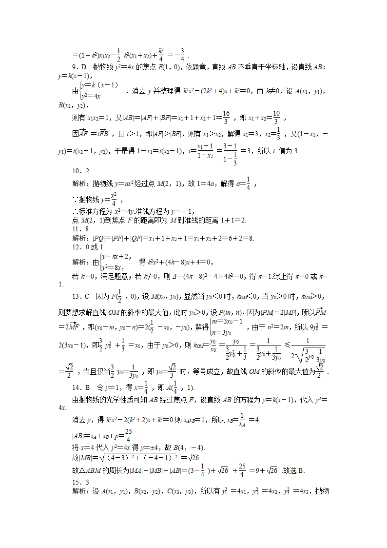 高考数学一轮复习——抛物线（Word含答案）.doc第4页