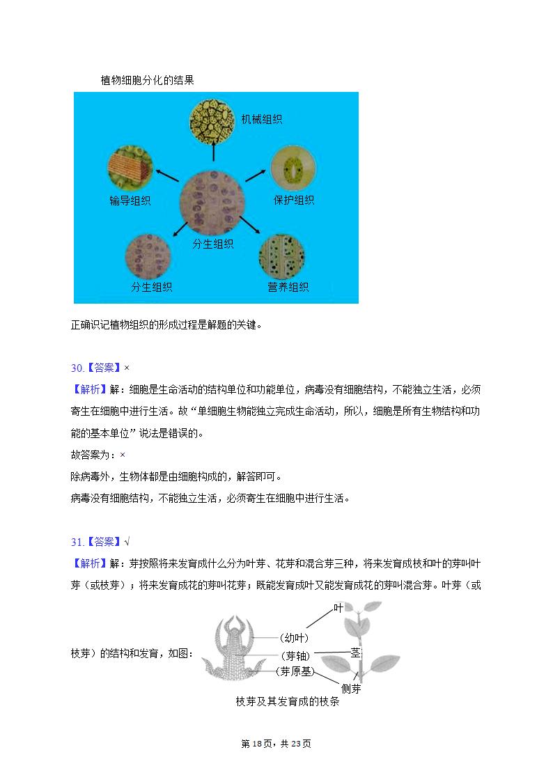 2022-2023学年安徽省六安市金寨县七年级（上）期末生物试卷（含解析）.doc第18页