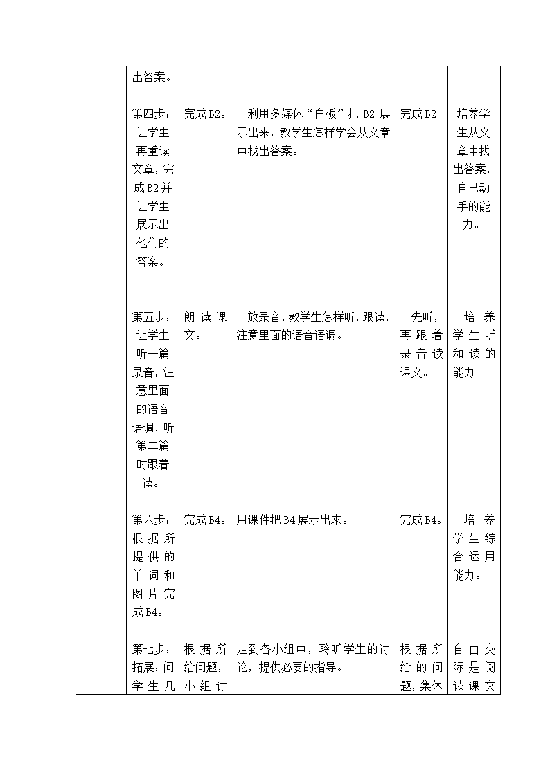 牛津译林版英语七年级下册Unit 1 Dream Homes  Reading2表格式教案.doc第3页