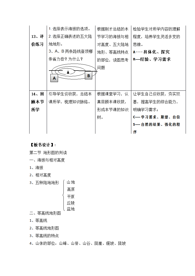 2021-2022学年七年级地理上册-商务星球版2.2地形图的判读  教学设计（表格式）.doc第7页